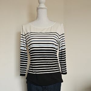 WHBM Striped Black and White Women's Top